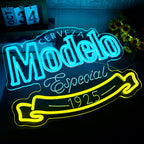 Beer Neon Sign for Wall Decor Dimmable Beer LED Neon Light for Man Cave Blue-b