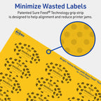Avery Printable Oval Labels, Sure Feed Technology, 1" x 2", Bright Yellow Labels, Print-to-The-Edge, Laser/Inkjet Printable, 480 Total, Great for Soaps and Candles 480 labels