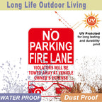 No Parking Fire Lane Sign, Reflective Aluminum, 12 x 18 Inches, Weather Resistant, UV Protected, Indoor Outdoor Use, 2 Pack Red - 2 Pack - 12" x 18" 01