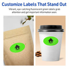 Avery® Printable Oval Labels, Sure Feed® Technology, 1-1/8" x 2-1/4", Neon Green Labels, Print-to-The-Edge, Laser/Inkjet Printable, 420 Total, Great for Soaps and Candles 420 labels