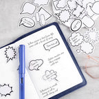 90pcs Dialog Box Paper Stickers, Assorted Shape Funny Sticky Note, Self- Adhesive Writable Label Decals Memo Sticker for Diary Planner Scrapbook Album Notebook Calendar- White & Black