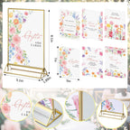6 Pcs Wildflowers Acrylic Wedding Sign for Reception and Ceremony