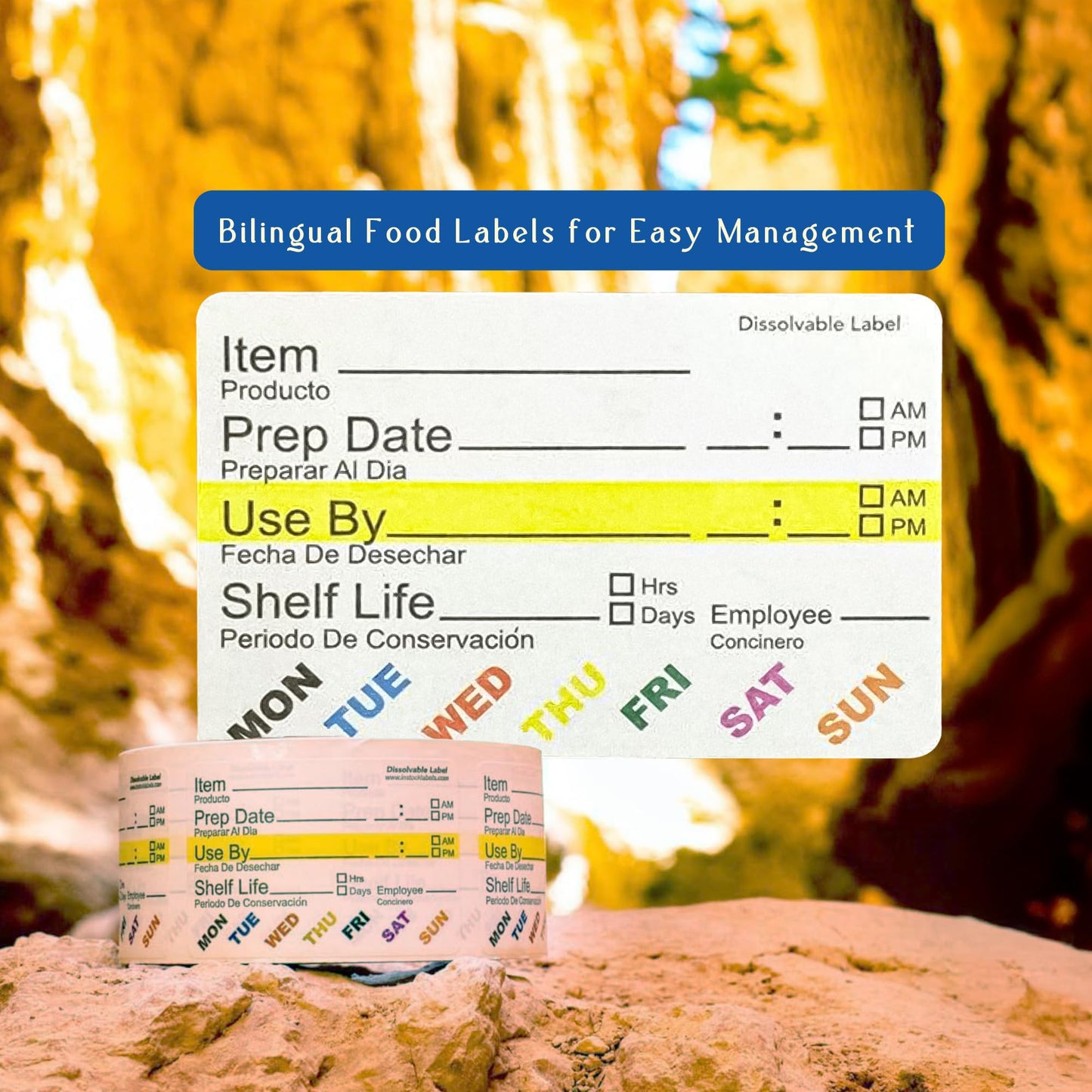 InStockLabels Dissolvable Food Labels - 2” x 3” (2500 Labels) - Rotation Food Stickers for Kitchen & Restaurant Supplies - Ideal for Jar, Containers and Freezer Storage, Kitchen Stickers 2500