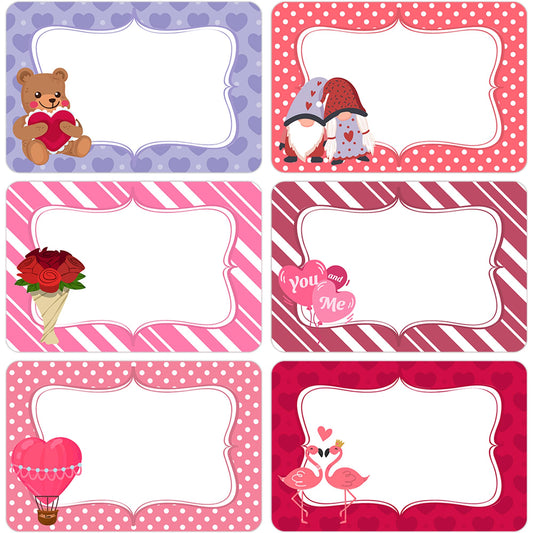 180PCS Valentine's Day Name Stickers, Valentines Theme Gift Tags Labels, 2x3 inch