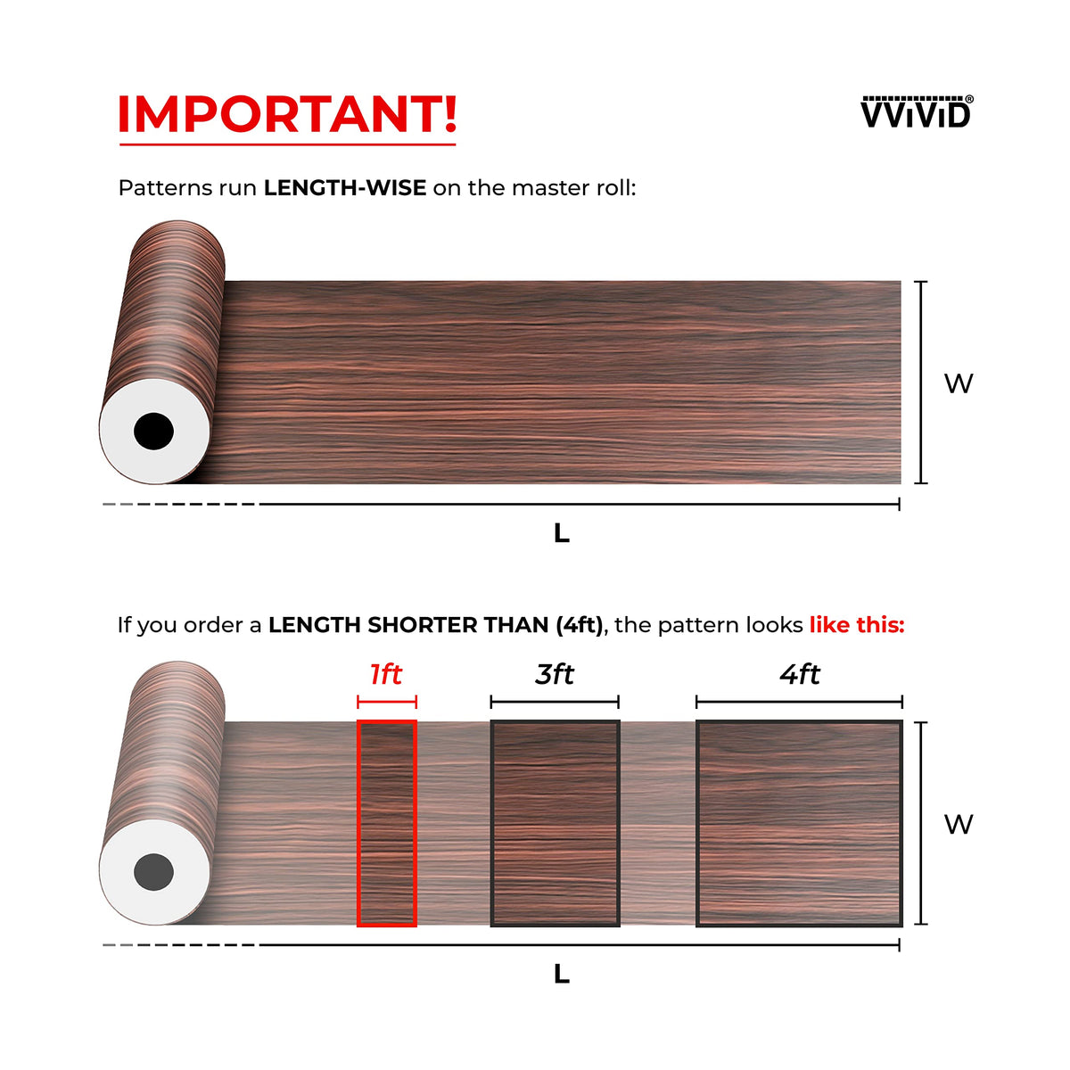 VViViD Gloss Dark Cedar Air-Release Vinyl Adhesive Tape Roll 4” x 25ft
