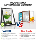 8.5" x 11" Acrylic Sign Holder Wall Mount, Self Adhesive Magnetic Display Frame with Nano Tape and Strong Magnetic Frames for Wall, Door, Glass, Home, Store, Office (Black, 3Pack) Black 3 Pack 8.5" x 11"
