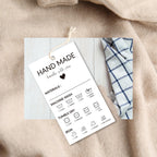 BLSUREFYX Handmade Care Instruction Tag 3.5x2in 240pcs Hand Made Tags 240 pcs