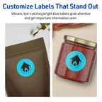 Avery Printable Round Labels, Sure Feed Technology, 1-2/3" Diameter, Bright Blue Labels, Print-to-The-Edge, Laser/Inkjet Printable, 400 Total, Great for Stickers and Candles 400 Labels