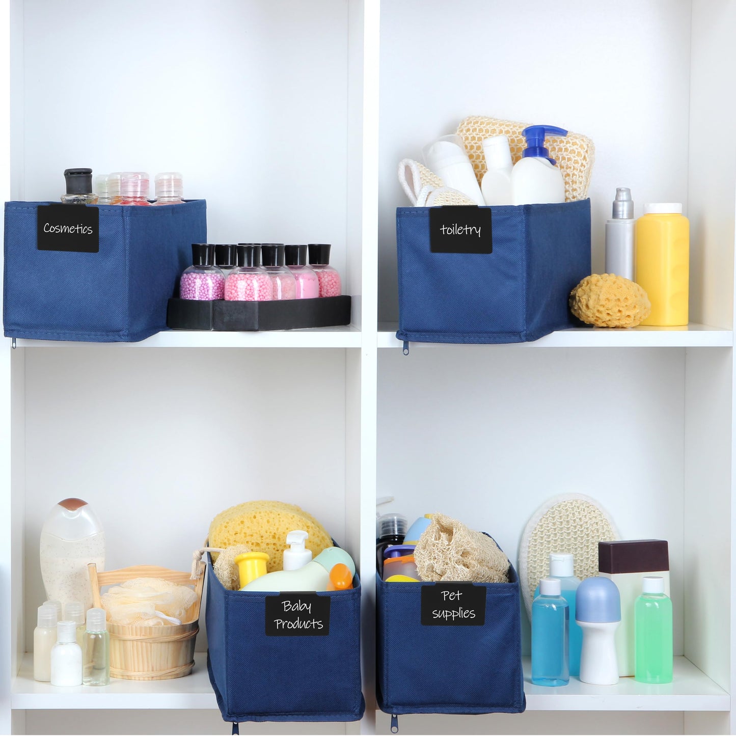 Mr. Pen- Basket Labels Clip On Set, 32 pcs, 30 Removable Bin Labels Clip On with 2 Chalk Markers