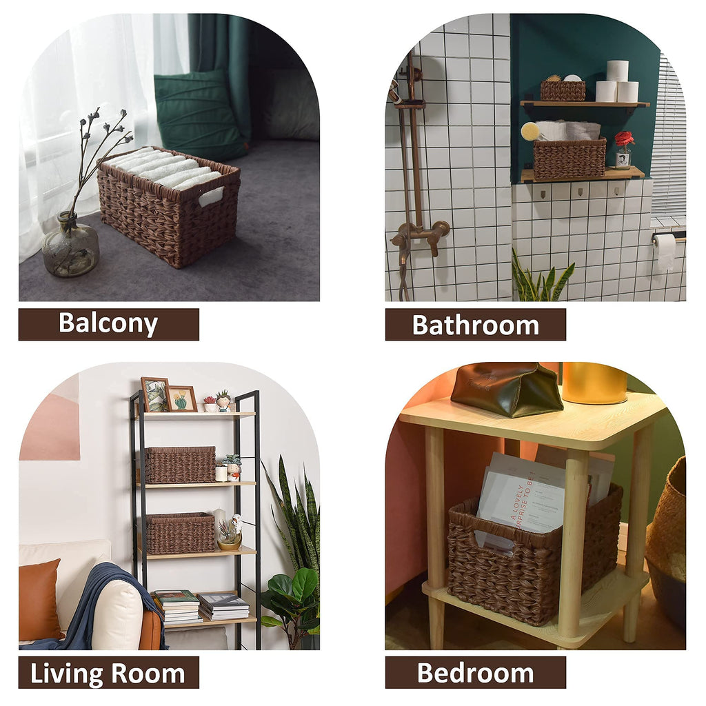 GRANNY SAYS Bundle of 2-Pack Wicker Baskets & 2-Pack Wicker Shelf Baskets