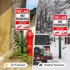 (2 Pack) Fire Lane No Parking Signs, Violators Will Be Towed Away Sign