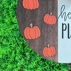 Hey There Pumpkin Welcome Hanging Sign Front Door Decor Fall Decorative Wooden Welcome Sign Rustic Porch Decoration for Home Office Garden Farmhouse 12 Inch White