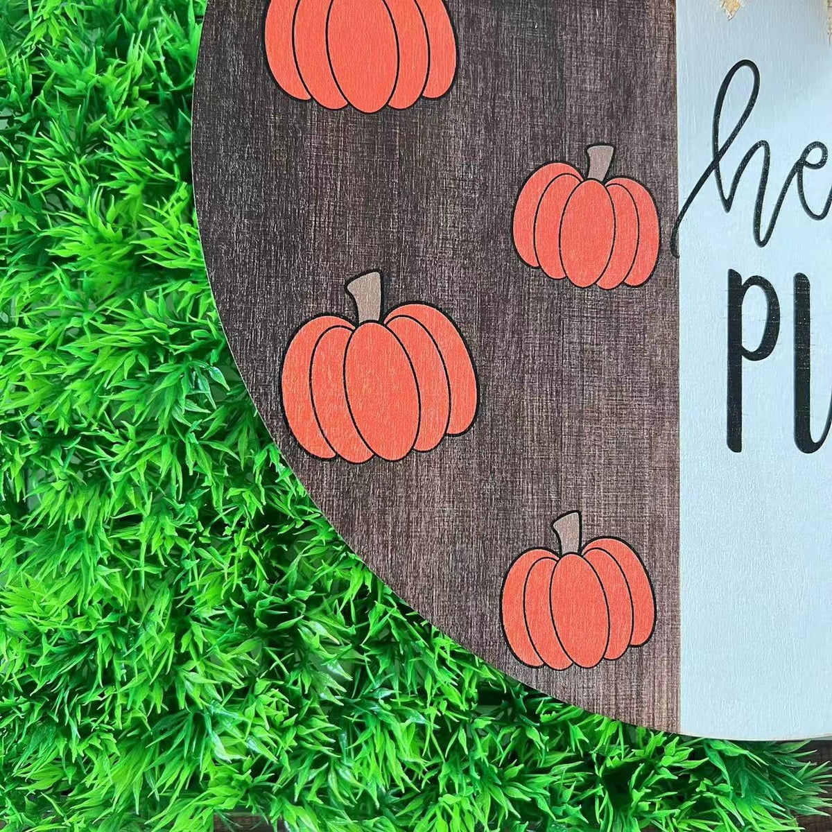 Hey There Pumpkin Welcome Hanging Sign Front Door Decor Fall Decorative Wooden Welcome Sign Rustic Porch Decoration for Home Office Garden Farmhouse 12 Inch White