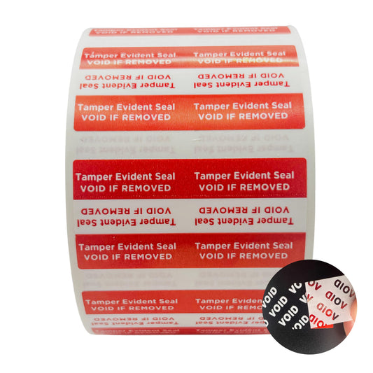 Tamper Evident Stickers, 2" x 1" Security Stickers, 1000 Tamper Proof Labels per Pack