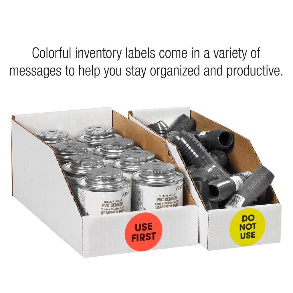 Tape Logic 2' Circle Label, 'OK', Fluorescent Green, Roll of 500 Stickers, for Inventory Control and Warehouse Organization 2" Circle