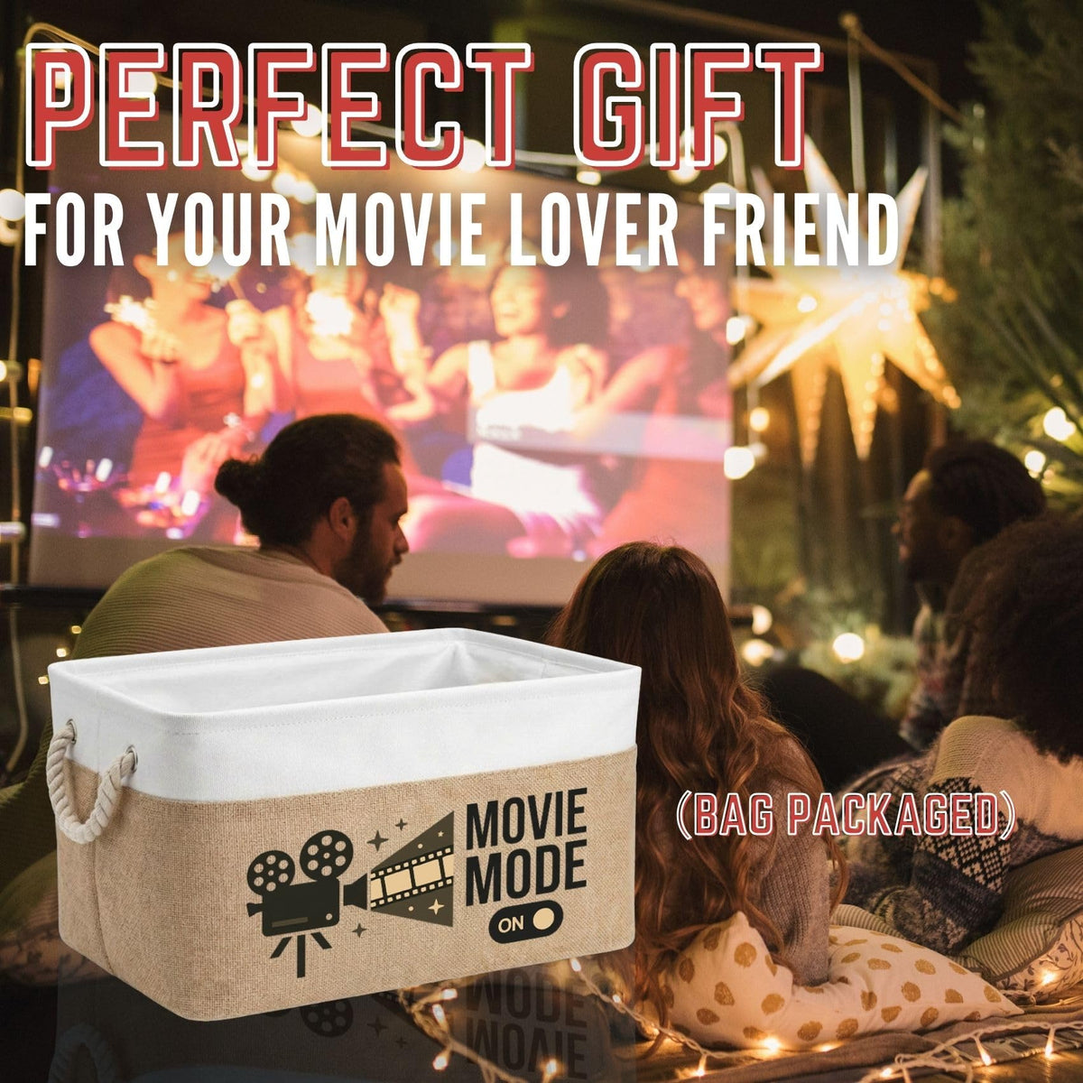INNObeta Movie Lover Storage Basket Film Treat Bin Watch Party Home Movie Storage
