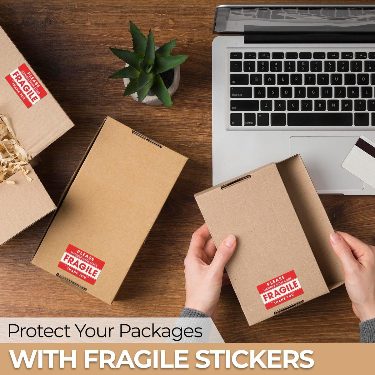 StickerJet Fragile Handle with Care Stickers Roll – (500 Labels, 3"x4") Bright Shipping and Packaging Labels with Strong Adhesive – Made in USA 3"x4" 500 Stickers - Roll