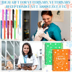 12 Sets Vet Tech Week Gifts Bulk Dog Paw Notebooks with Ballpoint Pens