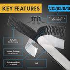 Industrial Strength - Black Indoor/Outdoor Adhesive Mounting Tape - Self Mating Reclosable Fastener Compatible with 3M SJ3550 / SJ3560 Dual Lock 20 INCH