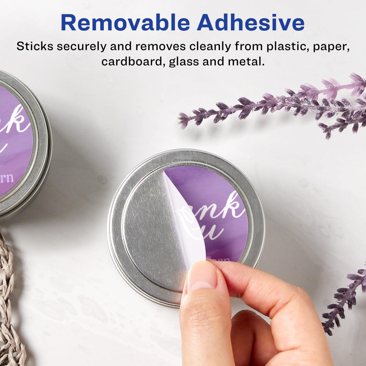 Avery Matte White Removable Round Labels, Sure Feed Technology, Print-to-The-Edge, 1-5/8" Diameter, 300 Removable Labels, Laser/Inkjet Printable 300 labels