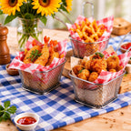 10Pack Mini Square Fry Basket, Stainless Steel Reusable Deep Fryer Baskets
