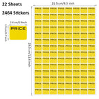Set of 2464 Tiyaogm yellow garage sale pricemarker labels with bright neon preprinted pricing stickers on 22 sheets.