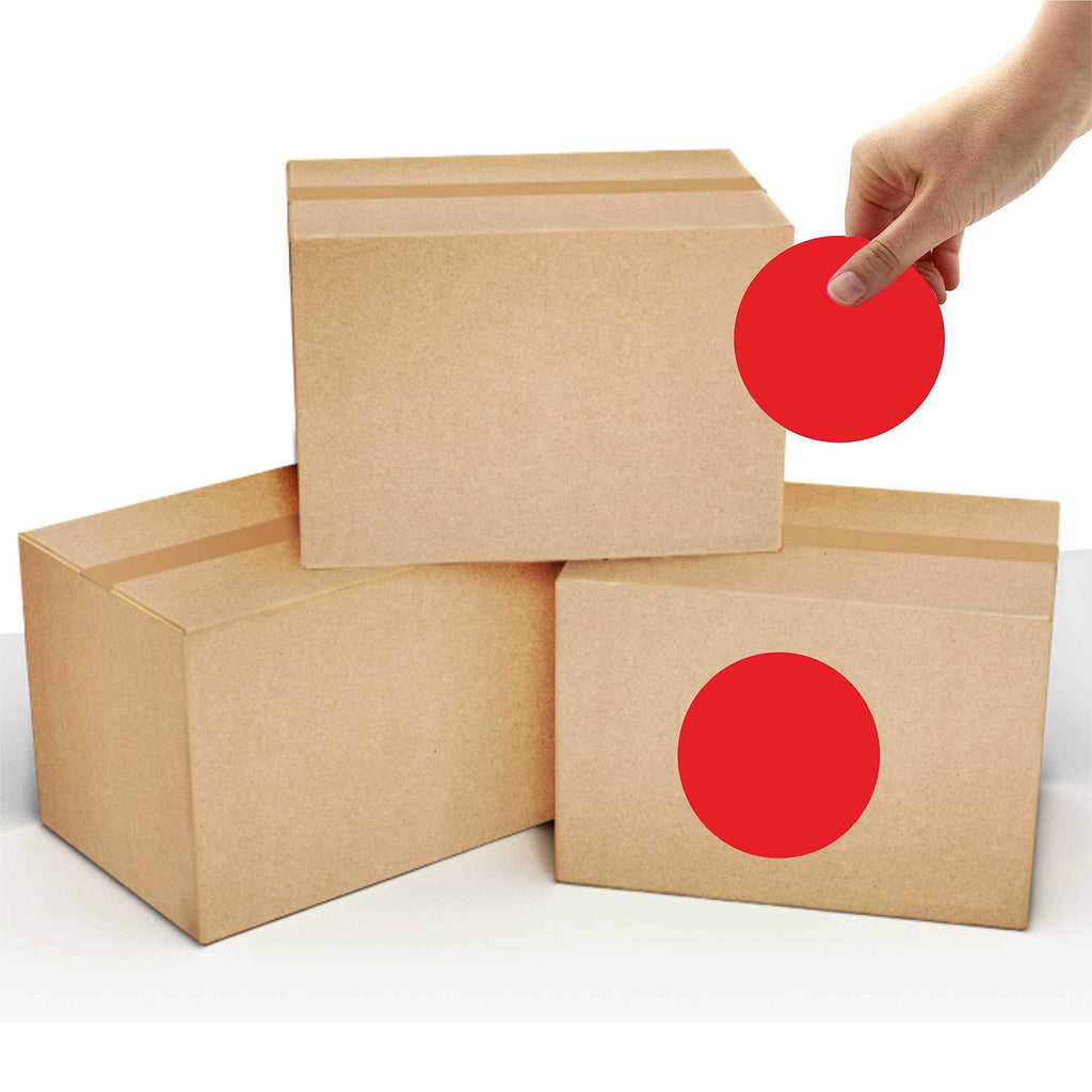 PARLAIM 3-inch red round color-code dot stickers on a roll, used for inventory and organization, 500 labels per roll.