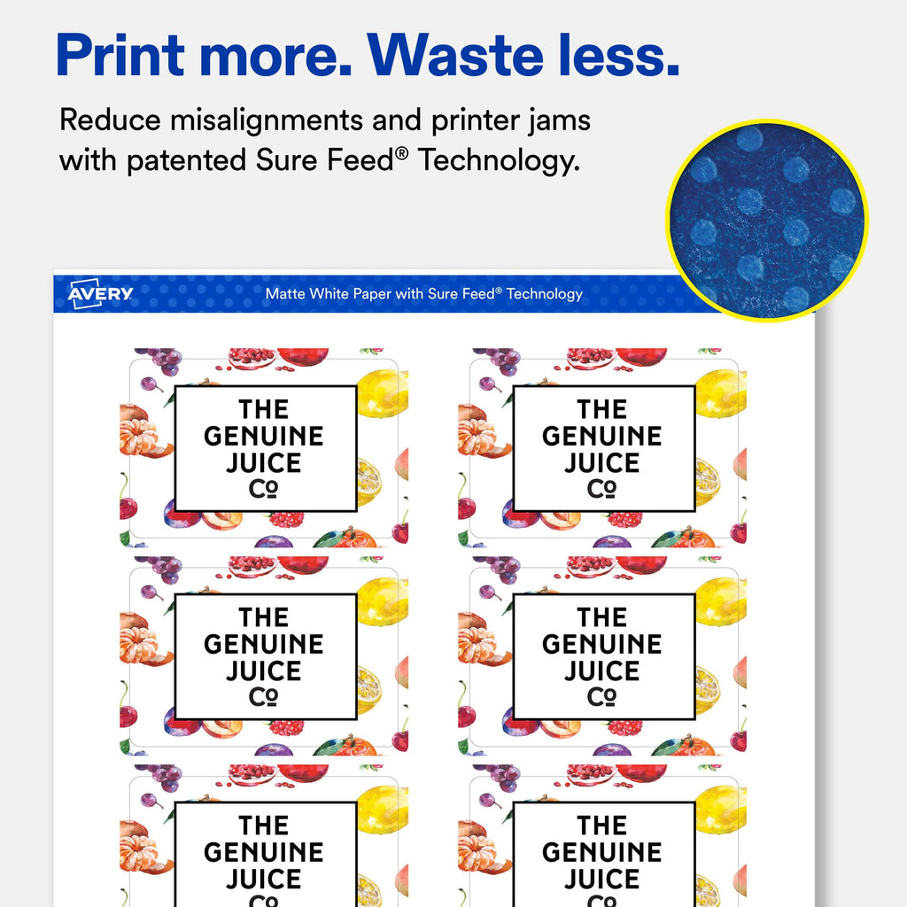 Avery® Matte White Rectangle Labels, 2" x 3", 400 Total 400 labels