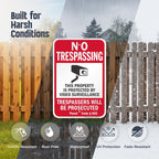 SmartSign California No Trespassing Property Protected By Video Surveillance Sign (Code 602) - 2 Pack, 18 x 12 inch, 2mm Aluminum Composite, Red/Black on White, Made in USA ACM - Aluminum Composite 12" x 18"