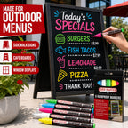 Chef Master Waterproof Markers, 5 Vibrant Colors, No Smudge, Rainproof