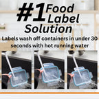 2x1 Dissolvable Food Labels, 1000 Food Container Stickers, Blue