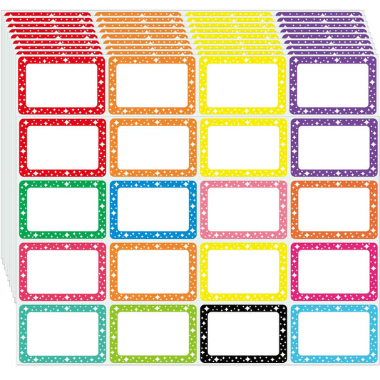 480 Pcs Name Tag Stickers (3"x 2") Cute Colorful Name Tags Labels for Classroom,Nametags Colorful Name Badge Labels Sticker for Themed Party Family Home School Office Conferences Storage Boxes Star Stely 480pcs
