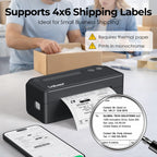 Labeer Bluetooth Thermal Shipping Label Printer, Wireless 4x6 Label Printer Black
