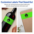 Avery Printable Rectangle Labels, Sure Feed Technology, 1-1/2" x 7-1/2", Neon Green Labels, Print-to-The-Edge, Laser/Inkjet Printable, 100 Total, Great for Candles and Jars 100 labels