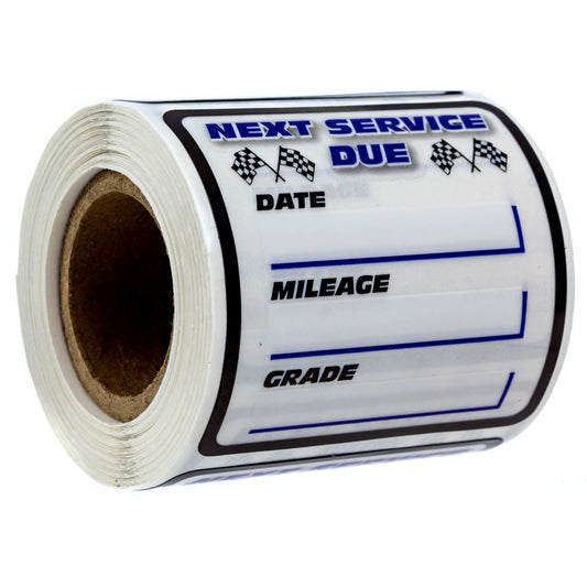 Checkered Flag Oil Change Service Reminder Stickers / 250 Clear Window Automotive Mechanic Maintenance Due Labels / 2" x 2" Square Auto Vehicle Repair Shop Sticker Reminders/Made in The USA 250 Oil Change Labels Racing Flags