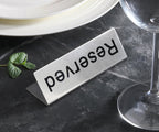 New Star Foodservice Stainless Steel Reserved Table Tent Sign, Silver, 4.75" x 1.75" (Set of 2) (Pack of 2) 4.75” x 1.75” (Set of 2) (Pack of 2)