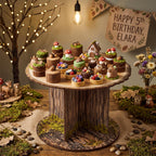 Fuutreo 12 Inch Rustic Faux Tree Stump and Moss Riser for Display Stand