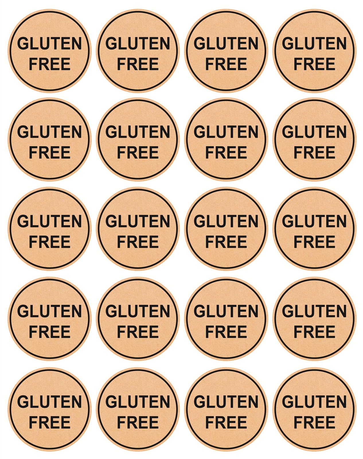 Gluten Free Sticker,1 inch 500pcs Small Gluten Free Food Allergy Stickers