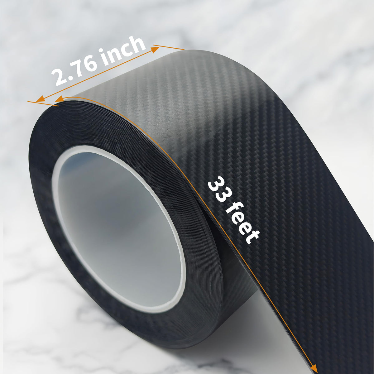 Door Sill Protectors for Vehicles, 2.76 Inch x 33 Ft Carbon Fiber Car Door Sill Protector Tape with Anti-Collision for Front and Rear Bumper, Car Door Edge Guards Universal for Most Vehicles