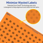 Avery® Printable Round Labels, Sure Feed® Technology, 1/2" Diameter, Bright Orange Labels, Print-to-the-Edge, Laser/Inkjet, 6,160 Total, Great for Price Stickers and Mailing Seals 6,160 labels
