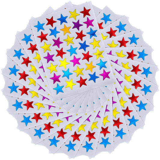 3500 Count Star Stickers for Paper Notebook, Journal Self-Adhesive Foil Star Labels 100 Sheets (Mixed Colors)