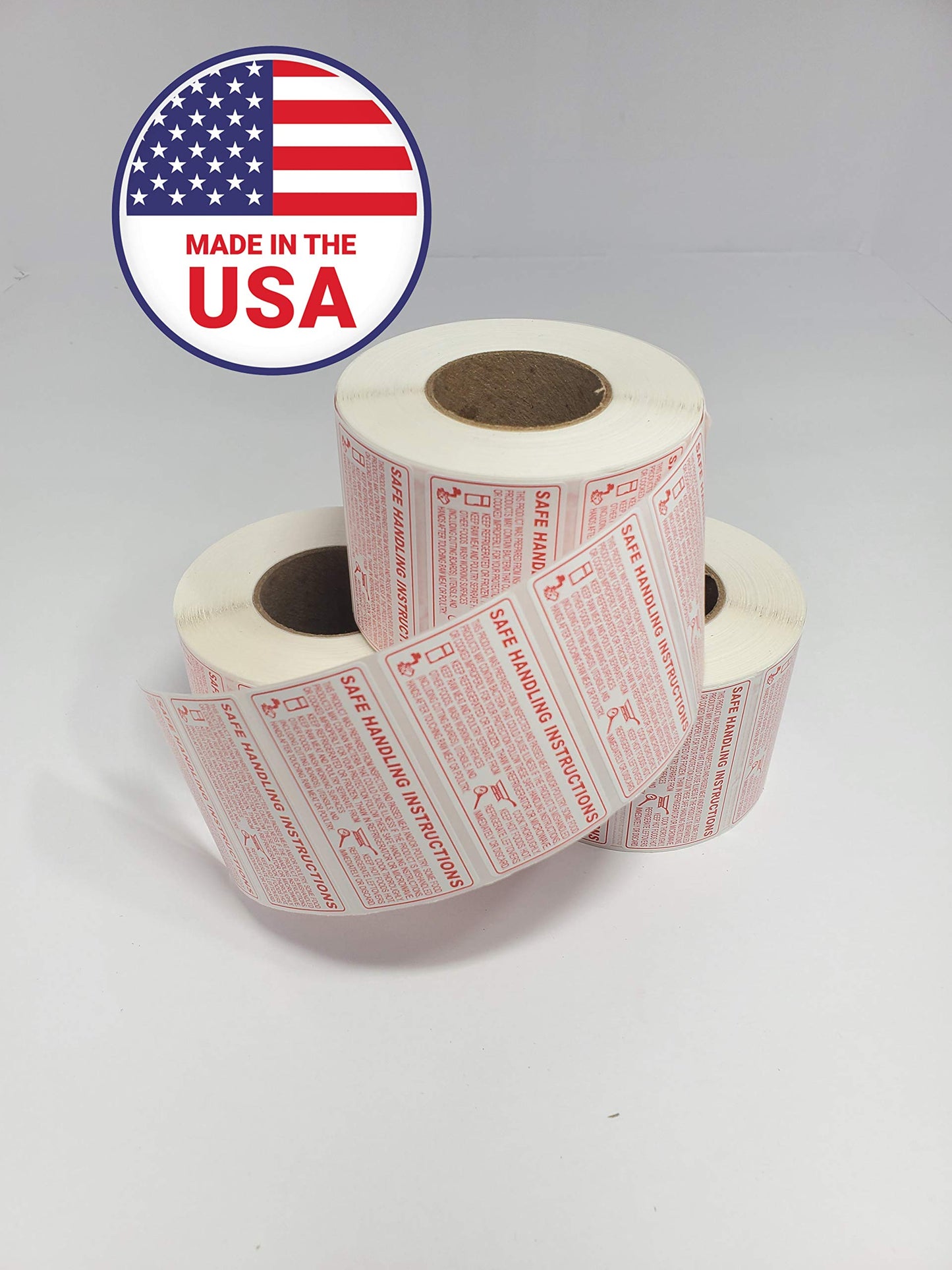 Food Safe Handling Instructions Labels, Meat, Chicken Packaging Instructions,1000 Labels. 2.25 x 1.125 inches Made in USA (1 Roll) 1 Roll