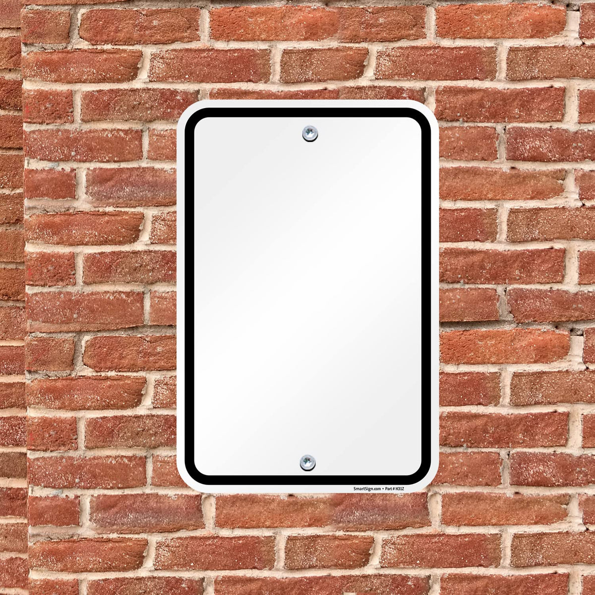 SmartSign 18 x 12 inch “Blank Bordered Parking” Metal Sign, 120 mil Aluminum Composite (ACM), Engineer Grade Reflective Material, Black and White, Made in USA 12" x 18" EG ACM