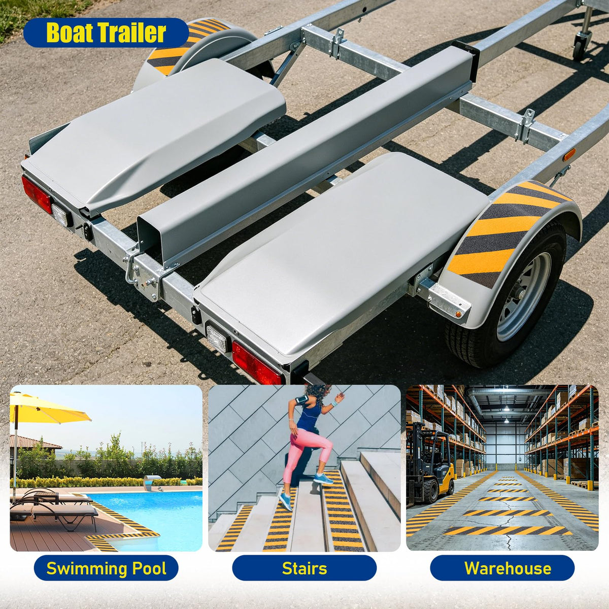 Heavy Duty Anti Slip Tape, 6in x 16FT Industrial Non Skid Traction Tape with High Friction Surface, Waterproof Safety Grip Tape for Indoor/Outdoor Stairs, Steps, Ramps, Flooring Use