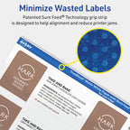 Avery TrueBlock Matte White Rectangle Labels, Sure Feed Technology, 1.5" x 3.75", 500 Matte White Labels, Print-to-The-Edge, Laser/Inkjet Printable, Great for Packaging and Product Merchandising 500 labels