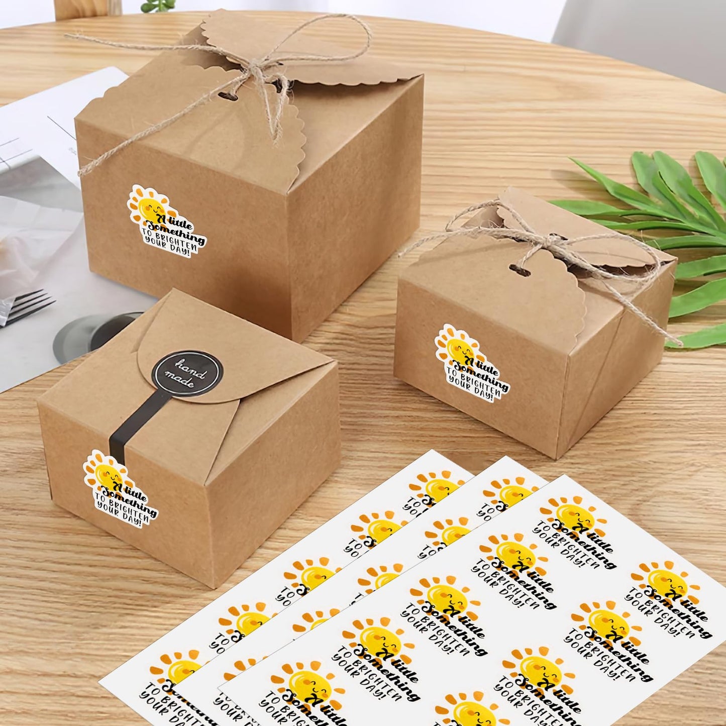 Cute Small Business Stickers - 100 PCS A Little Something to Brighten Your Day Thank You Packaging for Shops