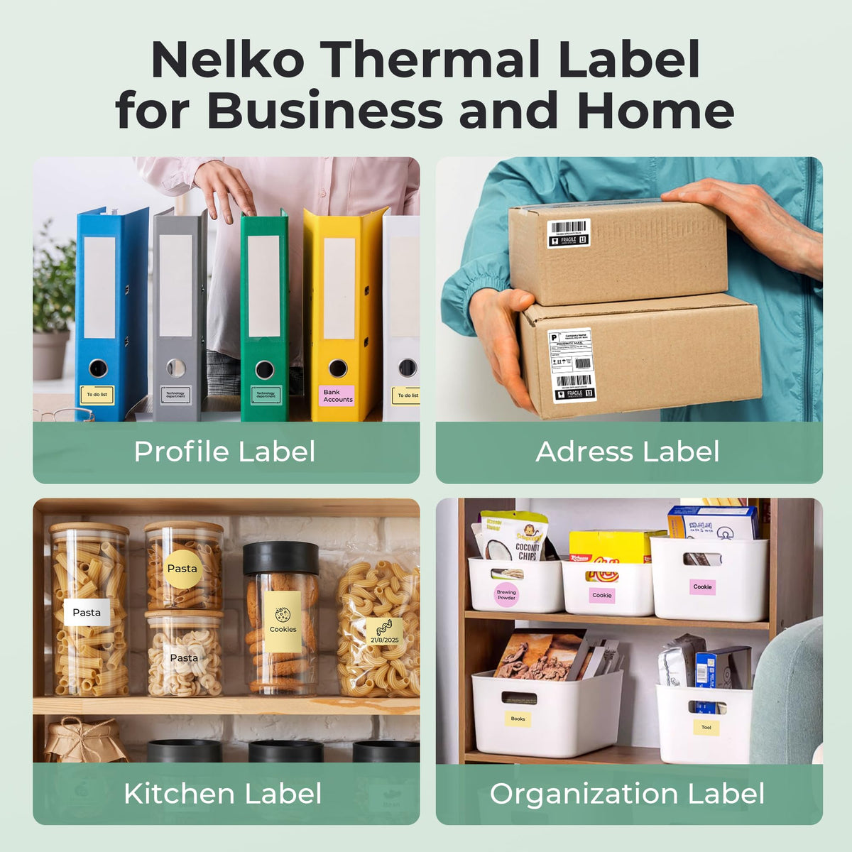 Thermal Labels for Nelko PM220 Label Maker, 2'' x 1.18'' (50x30mm) Thermal Sticker Label, Waterproof, Multi-Purpose Label Tape, 3 Roll of 230 Self-Adhesive Thermal Paper (White) 690
