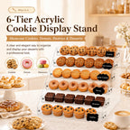 2Pcs 6-Tier Acrylic Cookie Display Stand, Clear Tiered Tiered Dessert Stand 2pcs