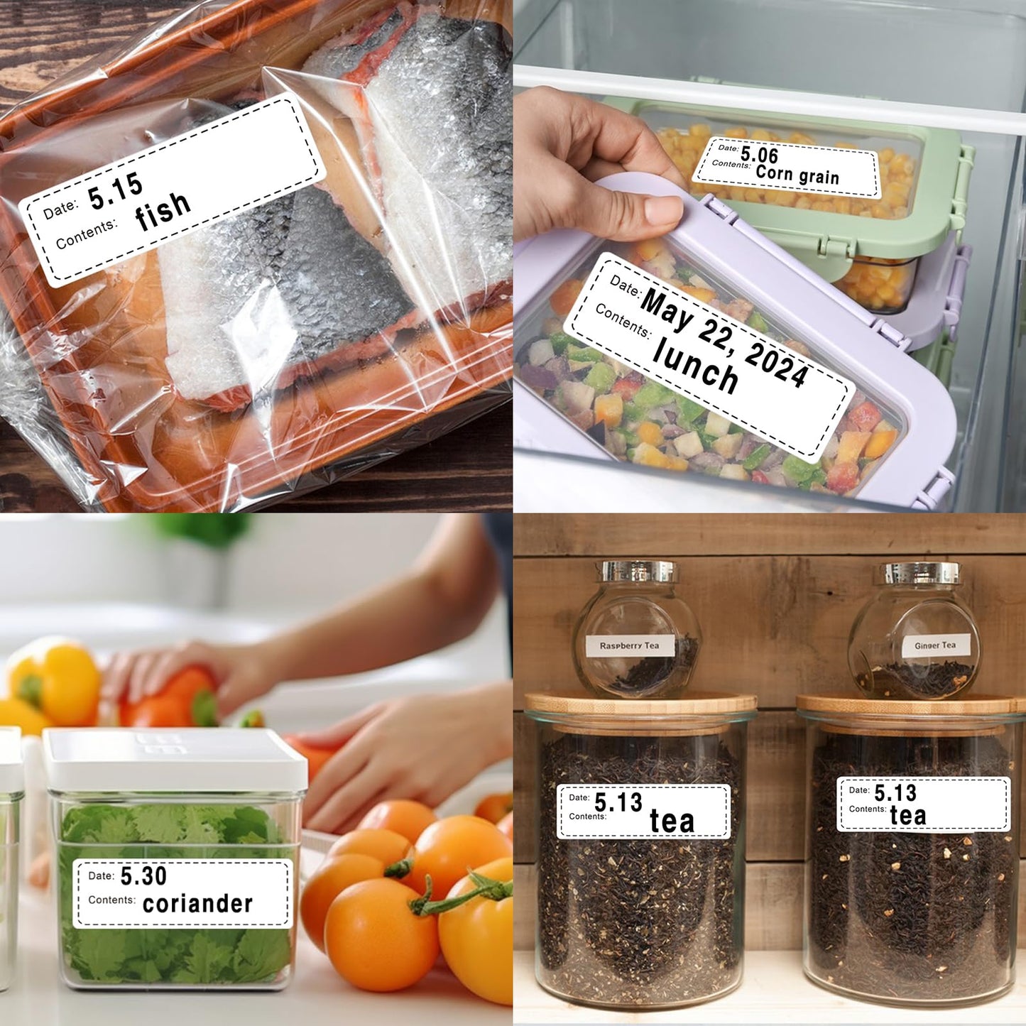 600pcs Removable Freezer Labels,1x3 Inch Food Storage Stickers Containers Date Stickers,Easy Clean and Write On Refrigerator Freezer Paper Label,No Residue,for Kitchen,Restaurants,Markets（Black）