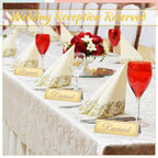 Juexica 6 Pieces Reserved Table Sign Wedding Gold Acrylic Reserved Table Tent Signs Guest Reservation Seat Sign for Restaurant Seating Wedding Office Meeting Party